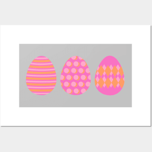 Eggspert Easter Eggs - Decorated Eggs in Pink and Orange Posters and Art